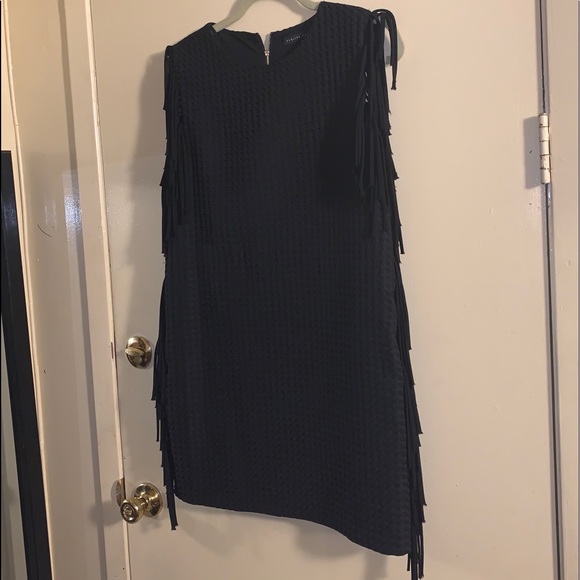 ENGLISH FACTORY fringe black sheath dress - Picture 7 of 11